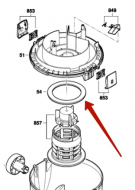 Уплотнительное кольцо пылесоса Bosch GAS 15 L (3601J7B000) 1600A000M0 купить в сервисном центре Технопрофиль