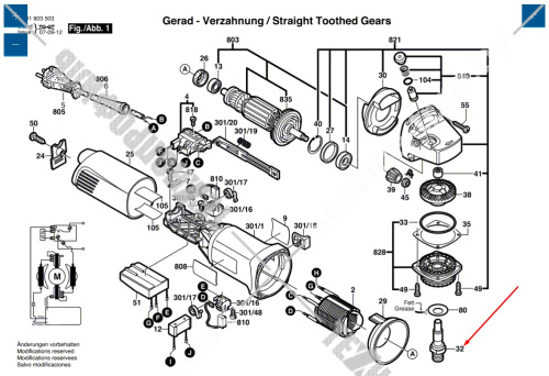 Шпиндель M14 к GWS 1000 /GWS 12-125 CIE / GWS 850 CE BOSCH (1607000D6A) купить в сервисном центре Технопрофиль фото 6