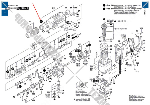 Кольцо уплотнительное к GBH 4 DFE BOSCH (1610283023) купить в сервисном центре Технопрофиль фото 2