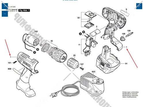 Корпус шуруповерта Bosch GSR 12-2 (3601J18J20) 2609100625 купить в сервисном центре Технопрофиль фото 4