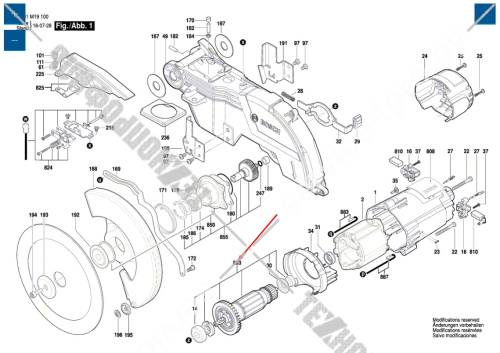 Ротор торцевой пилы BOSCH GCM 8 SJL (3601M19100) 1609B03793 купить в сервисном центре Технопрофиль фото 2