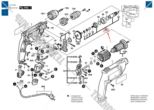 Сверлильный шпиндель к GBM 10 SRE BOSCH (2606135919) купить в сервисном центре Технопрофиль фото 2