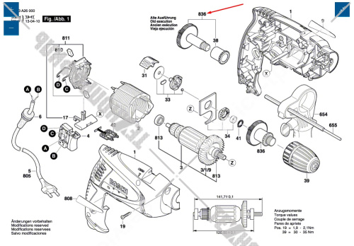 Шпиндель дрели Bosch PSB 530 RE (3603A26002) 2609002442 купить в сервисном центре Технопрофиль фото 6