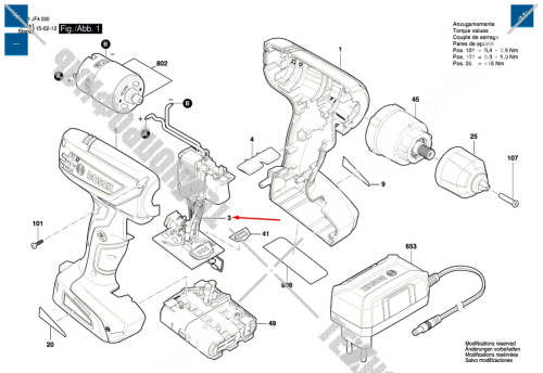 Электронный модуль шуруповерта Bosch GSR 1000 (3601JF4020) 1600A00FG7 купить в сервисном центре Технопрофиль фото 2