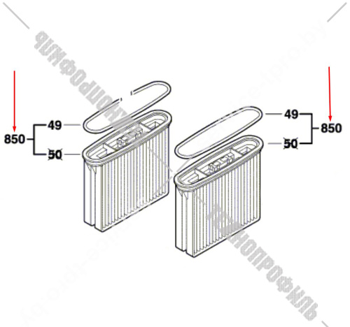 Воздушный фильтр бумажный (2 шт) к пылесосу GAS 50 M BOSCH (1609203C99) купить в сервисном центре Технопрофиль