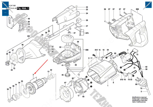 Ротор сабельной пилы Bosch PSA 7100 E (3603CA7001) 1619PA3961 купить в сервисном центре Технопрофиль фото 2