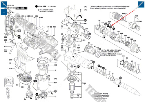 Фетровое кольцо к GBH 4-32 DFR BOSCH (1610205012) купить в сервисном центре Технопрофиль фото 2
