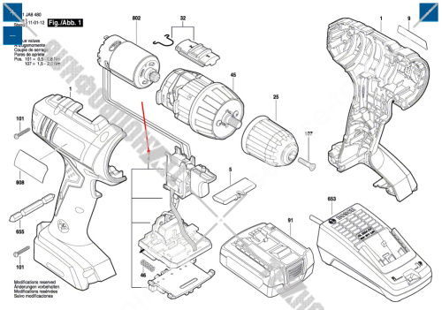 Выключатель шуруповерта Bosch GSR 1440 LI (3601JA8402) 2609199615 купить в сервисном центре Технопрофиль фото 5