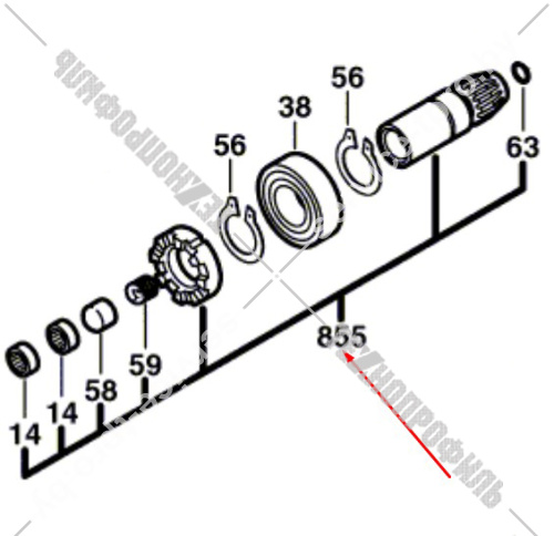 Сверлильный шпиндель к GBM 10 SRE BOSCH (2606135919) купить в сервисном центре Технопрофиль