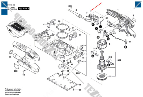 Выключатель шлифовальной машины Bosch GSS 23 A (3601K70400) 2607200632 купить в сервисном центре Технопрофиль фото 2