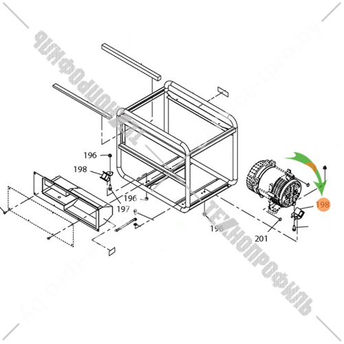 Опора двигателя к генератору EG241A MAKITA (36A3100008) купить в сервисном центре Технопрофиль
