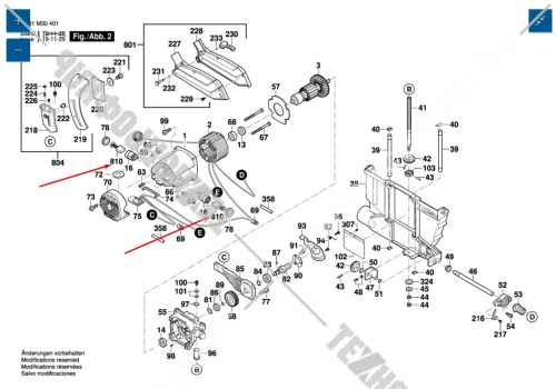 Комплект угольных щеток к GTS 10 J / GTS 10 XC BOSCH (2610018332) купить в сервисном центре Технопрофиль фото 2