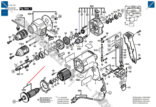 Якорь к дрели GSB 18-2 RE / GSB 20-2 RE BOSCH (2604010739) купить в сервисном центре Технопрофиль фото 4