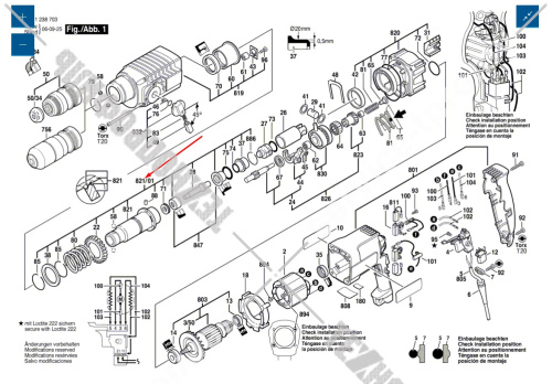 Ствол для перфоратора Bosch GBH 2-24 DFR (0611238703) 1617000326 купить в сервисном центре Технопрофиль фото 6