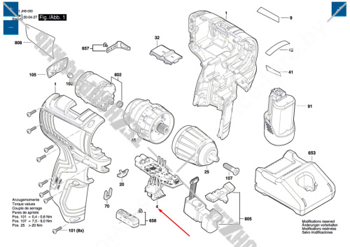 Электронный модуль к шуруповерту GSR 12V-35 / GSR 12V-35 FC / GSR 12V-35 HX BOSCH (16072335HJ) купить в сервисном центре Технопрофиль фото 2