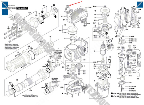 Щеточная крышка к бетонолому GSH 16-30 BOSCH (1617000483) купить в сервисном центре Технопрофиль фото 2