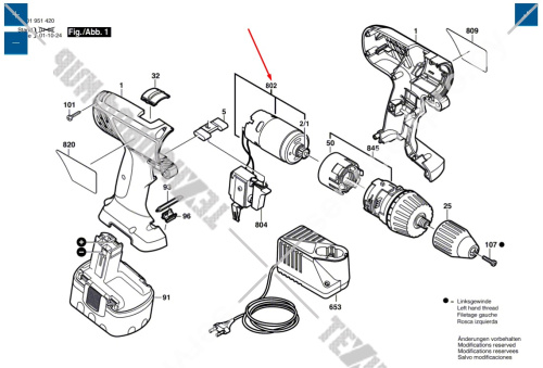 Двигатель шуруповерта Bosch GSR 12 VE-2 (06019515FE) 2607022876 купить в сервисном центре Технопрофиль фото 2