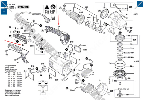 Рукоятка основная к GWS 22/24/26-230 H/JH (1.605.132.16R) BOSCH (1605132149) купить в сервисном центре Технопрофиль фото 2