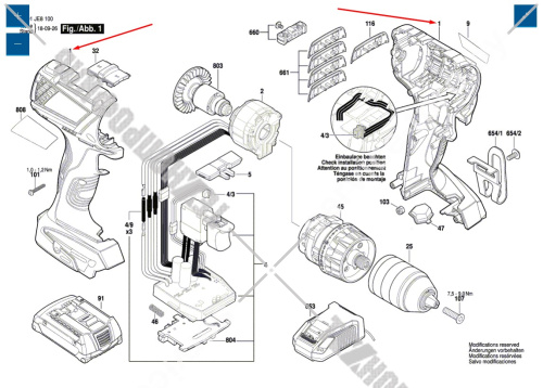 Корпус шуруповерта Bosch GSB 14,4 V-EC (3601JE9000) 2609101487 купить в сервисном центре Технопрофиль фото 2