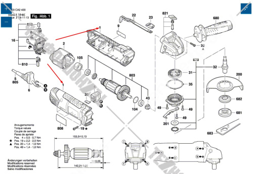 Корпус к PWS 700-125 BOSCH (2609004775) купить в сервисном центре Технопрофиль фото 2