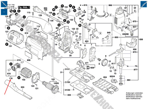 Щеткодержатель к GST 90 E / GST 135 BCE / GST 150 BCE BOSCH (2605807108) купить в сервисном центре Технопрофиль фото 2