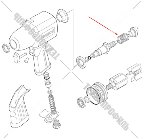Пружина сжатия к пневмогайковерту BOSCH (3609202B09) купить в сервисном центре Технопрофиль