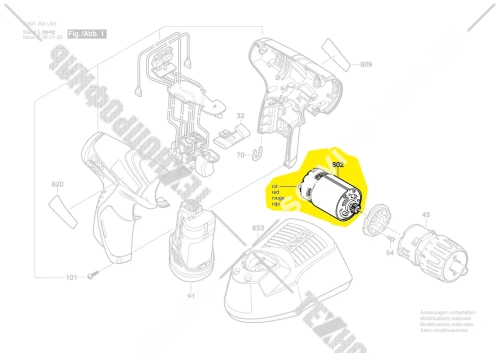 Двигатель шуруповерта Bosch GSR 10,8 V-LI (3601J92U00) 2607022840 купить в сервисном центре Технопрофиль