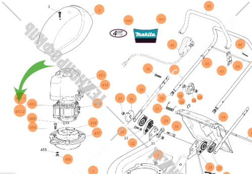 Конденсатор к газонокосилке ELM4600 MAKITA (664222039) купить в сервисном центре Технопрофиль фото 2