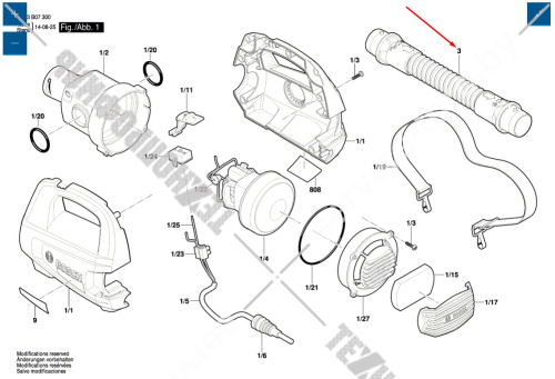 Воздушный шланг к PFS 1000 / 2000 BOSCH (1600A002ML) купить в сервисном центре Технопрофиль фото 2