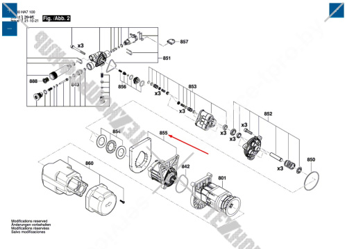Маслобак (коробка редуктора) к мойке AQT 35-12 BOSCH (F016F04446) купить в сервисном центре Технопрофиль фото 2