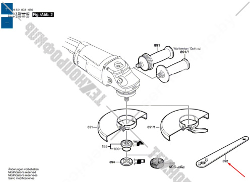 Рожковый ключ к GBR, GGS, GWS, PWS BOSCH (1607950061) купить в сервисном центре Технопрофиль фото 2