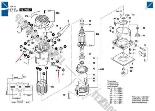 Угольные щетки фрезера Bosch GFK 600 (3601F0A101) 2609120149 купить в сервисном центре Технопрофиль фото 2