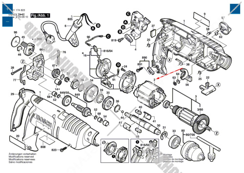 Статор к GSB 16 RE / GSB 18-2 RE BOSCH (2604220689) купить в сервисном центре Технопрофиль фото 2