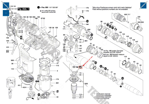 Кольцо уплотнительное GBH 4-32 DFR BOSCH (1600A0089A) купить в сервисном центре Технопрофиль фото 2