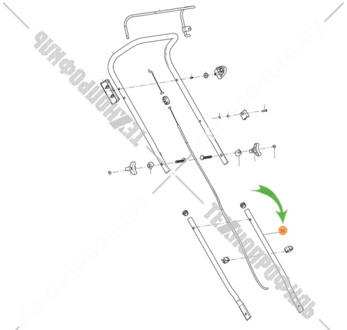 Нижняя рукоятка к газонокосилке DLM380 / ELM3800 MAKITA (DA00000345) купить в сервисном центре Технопрофиль