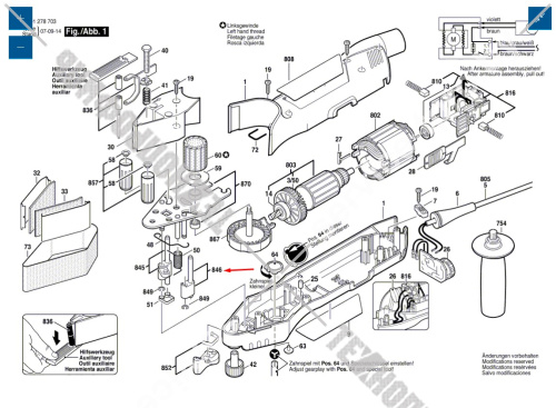 Рычаг натяжения ленты к PVS 300 AE / GVC 350 AE BOSCH (2601990901) купить в сервисном центре Технопрофиль фото 2