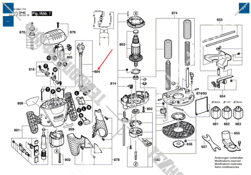 Выключатель фрезера Bosch POF 1400 ACE (3603B6C701) 1619PB2930 купить в сервисном центре Технопрофиль фото 2