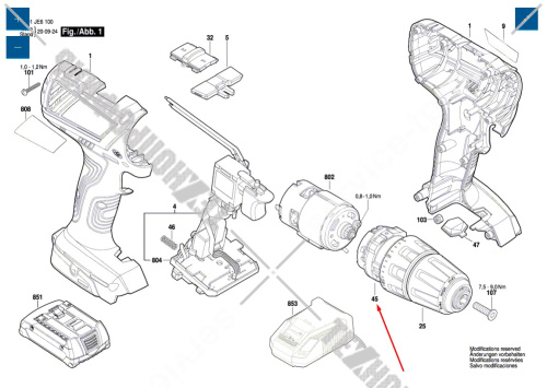 Коробка редуктора к GSR 18-2-LI Plus, GSR 18V-21, GSR 18V-28 BOSCH (1600A00S4G) купить в сервисном центре Технопрофиль фото 5