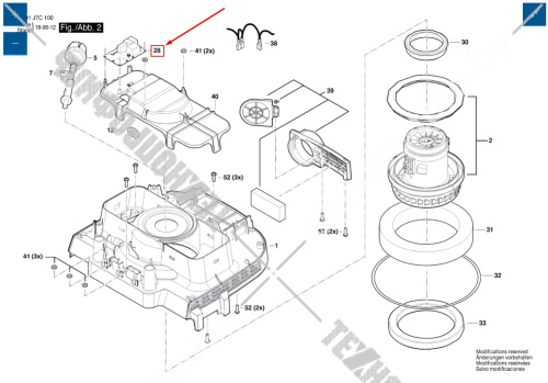 Плата управления пылесоса Bosch GAS 12-25 PL (3601J7C100) 1619PB3262 купить в сервисном центре Технопрофиль фото 2