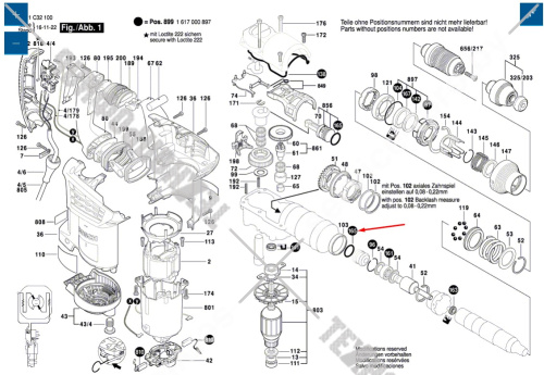 Кольцо уплотнительное к GBH 4-32 DFR BOSCH (1610210199) купить в сервисном центре Технопрофиль фото 3