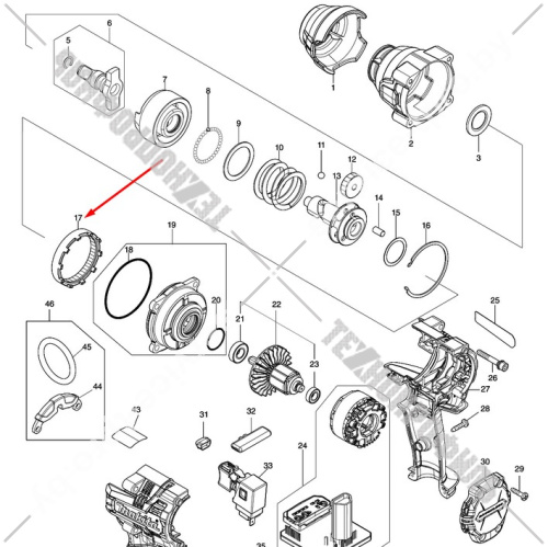 Внутренняя шестерня к гайковерту TW007G MAKITA (227892-4) купить в сервисном центре Технопрофиль фото 2 Внутренняя шестерня к гайковерту TW007G MAKITA (227892-4) купить в сервисном центре Технопрофиль фото 2