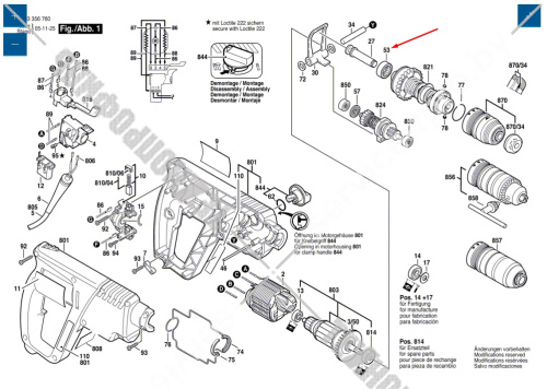 Игольчатый подшипник к PBH 160 RE, PBH 180 RE, PBH 200 FRE, PBH 200 RE BOSCH (1610910077) купить в сервисном центре Технопрофиль фото 2