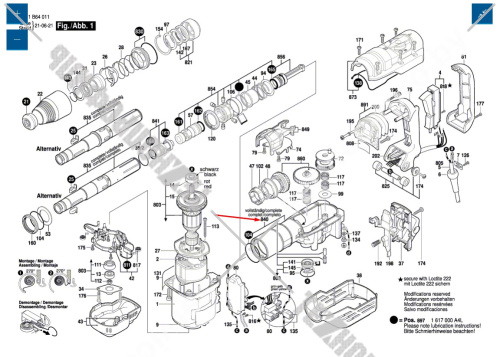 Корпус ударного механизма к 11264 EVS BOSCH (1617000A06) купить в сервисном центре Технопрофиль фото 2