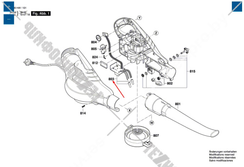 Электронный модуль к воздуходувке ALS25 / ALS 30 BOSCH (F016F04890) купить в сервисном центре Технопрофиль фото 4