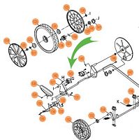 Крепление заднего колеса к газонокосилке ELM4621 MAKITA (YA00001120) купить в сервисном центре Технопрофиль