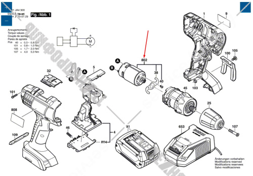 Мотор шуруповерта Bosch GSR 18-2-LI (3601JA4300) 2609199273 купить в сервисном центре Технопрофиль фото 2