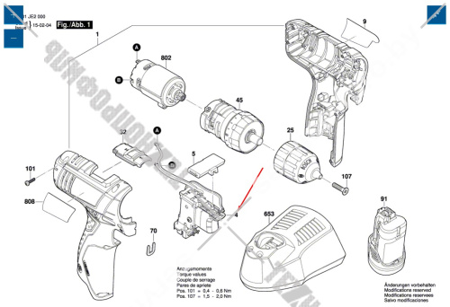 Кнопка пуска шуруповерта Bosch GSR 1080-2-LI (3601JE2001) 2609199958 купить в сервисном центре Технопрофиль фото 6