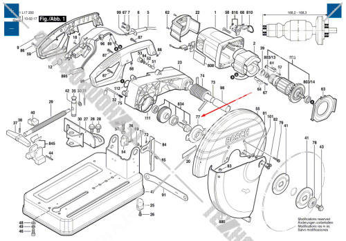 Крышка редуктора к GCO 2000 BOSCH (1619P03806) купить в сервисном центре Технопрофиль фото 2