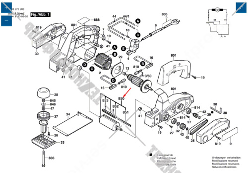 Строгальный вал к рубанку PHO 1 BOSCH (2609110258) купить в сервисном центре Технопрофиль фото 2