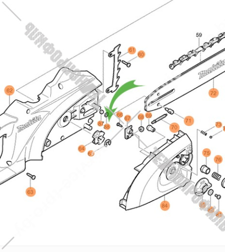 Гайка нажимная для цепной пилы UC3520A / UC4020A MAKITA (226211040) купить в сервисном центре Технопрофиль